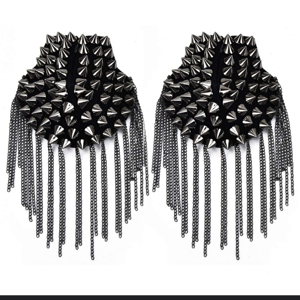 Black Spiked Statement Epaulet